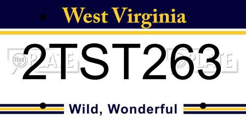 2TST263 West Virginia License Plate
