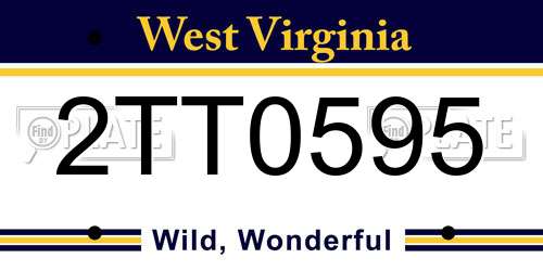 2TT0595 West Virginia License Plate