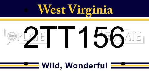 2TT156 West Virginia License Plate