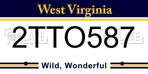 2TTO587 West Virginia License Plate