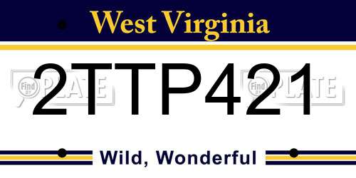 2TTP421 West Virginia License Plate