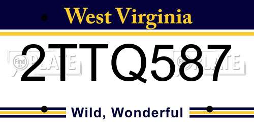2TTQ587 West Virginia License Plate