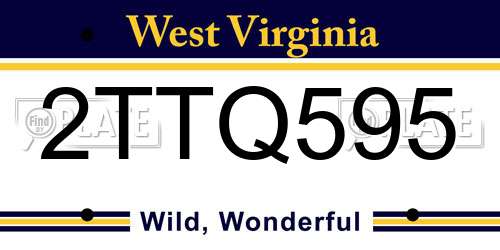 2TTQ595 West Virginia License Plate