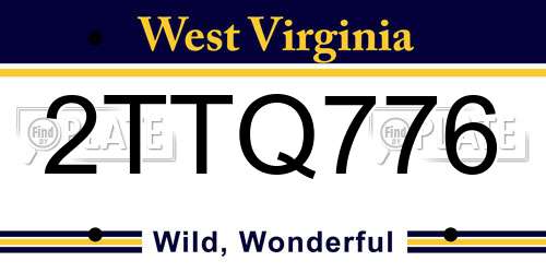 2TTQ776 West Virginia License Plate