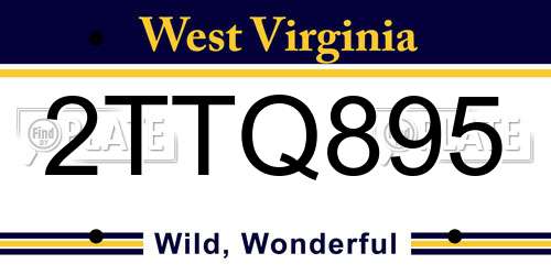 2TTQ895 West Virginia License Plate
