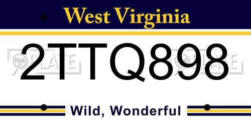 2TTQ898 West Virginia License Plate