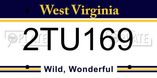 2TU169 West Virginia License Plate