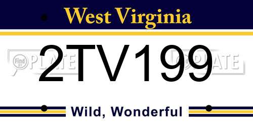2TV199 West Virginia License Plate