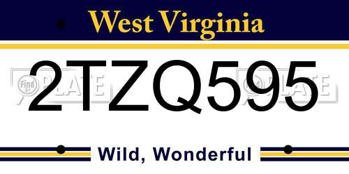 2TZQ595 West Virginia License Plate