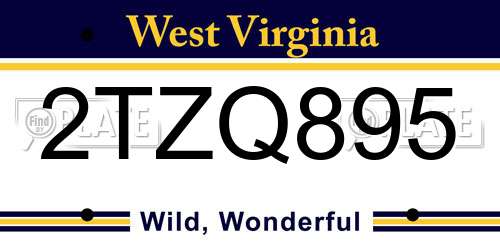 2TZQ895 West Virginia License Plate