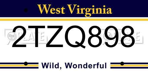 2TZQ898 West Virginia License Plate