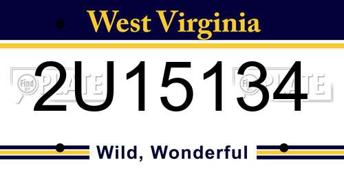 2U15134 West Virginia License Plate
