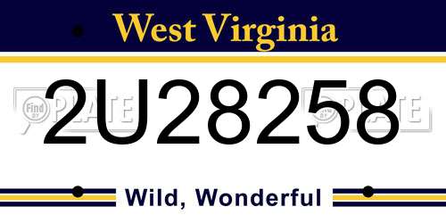 2U28258 West Virginia License Plate