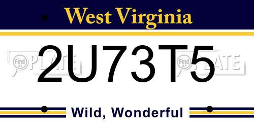 2U73T5 West Virginia License Plate