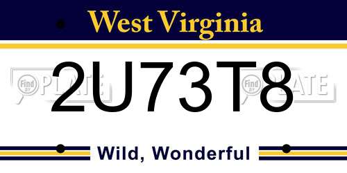 2U73T8 West Virginia License Plate