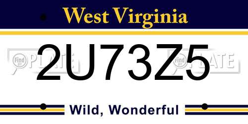 2U73Z5 West Virginia License Plate