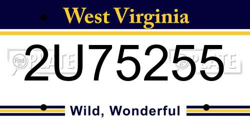 2U75255 West Virginia License Plate