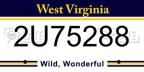 2U75288 West Virginia License Plate
