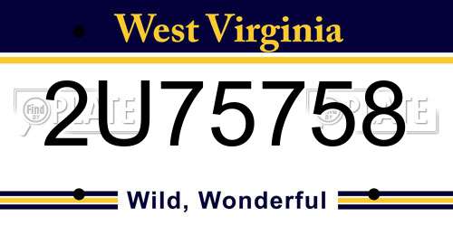 2U75758 West Virginia License Plate