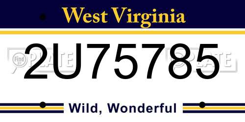 2U75785 West Virginia License Plate