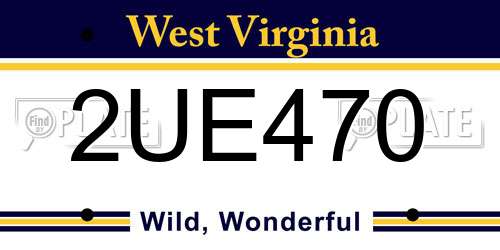 2UE470 West Virginia License Plate