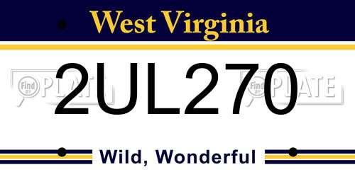 2UL270 West Virginia License Plate