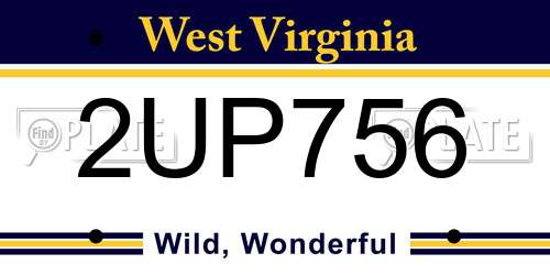 2UP756 West Virginia License Plate