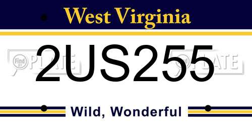 2US255 West Virginia License Plate