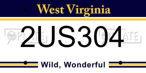 2US304 West Virginia License Plate