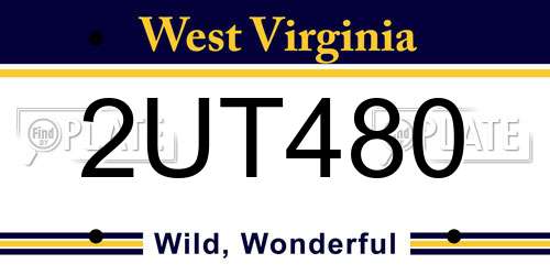 2UT480 West Virginia License Plate