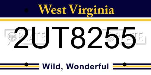 2UT8255 West Virginia License Plate