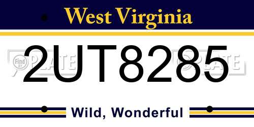 2UT8285 West Virginia License Plate