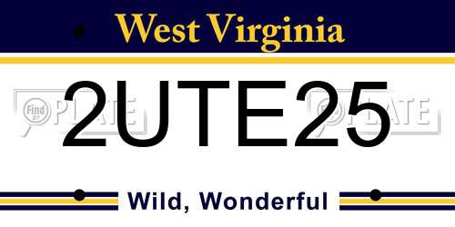2UTE25 West Virginia License Plate