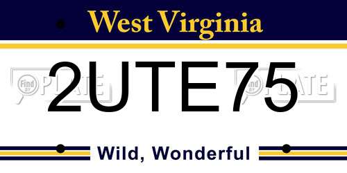 2UTE75 West Virginia License Plate