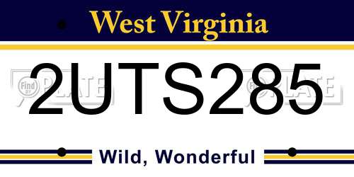 2UTS285 West Virginia License Plate