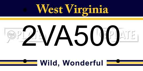 2VA500 West Virginia License Plate