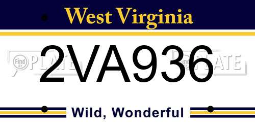 2VA936 West Virginia License Plate