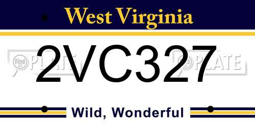 2VC327 West Virginia License Plate