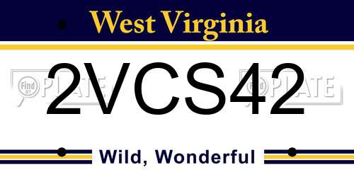 2VCS42 West Virginia License Plate