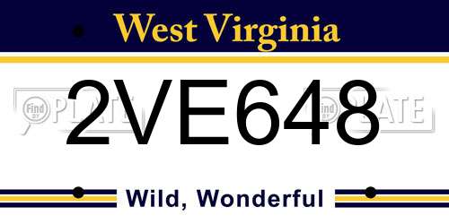 2VE648 West Virginia License Plate