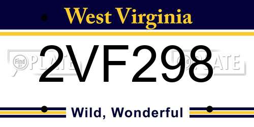 2VF298 West Virginia License Plate
