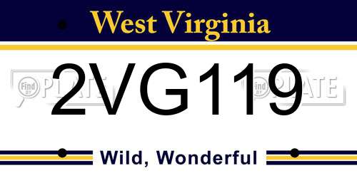 2VG119 West Virginia License Plate