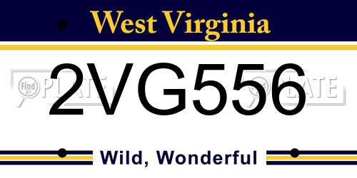 2VG556 West Virginia License Plate