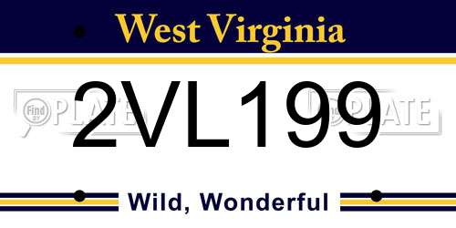 2VL199 West Virginia License Plate