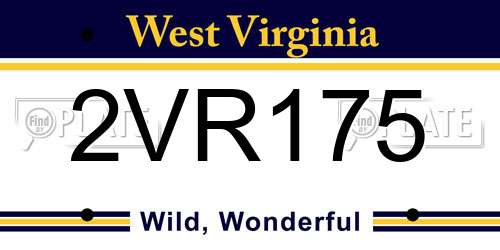 2VR175 West Virginia License Plate