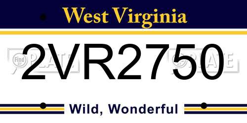 2VR2750 West Virginia License Plate