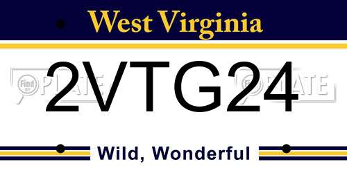 2VTG24 West Virginia License Plate