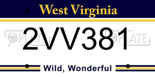 2VV381 West Virginia License Plate