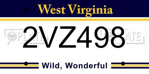 2VZ498 West Virginia License Plate