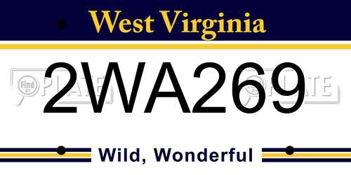 2WA269 West Virginia License Plate